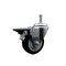 Service Caster 3.5'' Black Poly Wheel Swivel 7/16'' Grip Ring Stem Caster with Brake SCC-GR20S3514-PPUB-BLK-PLB-716138 - alternate 1